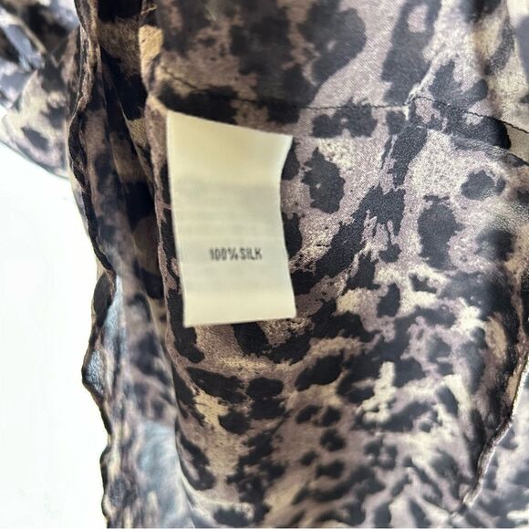 Kenneth Cole New York Silk Semi Sheer Pleated Front Camouflage Tunic XL - Picture 8 of 8